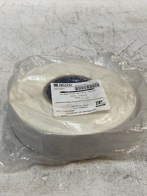 Brady Y917292 White & Clear Labels 1.5"x4" 1,000 Stickers