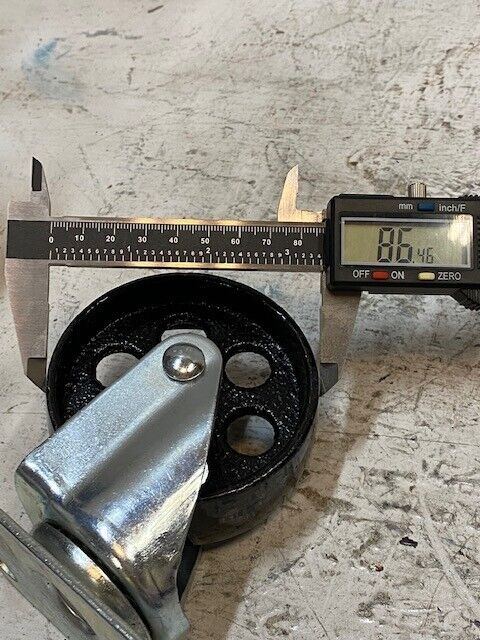 2 Pack of Swivel Caster Steel Wheels 95mm Base 86mm OD 29mm Treadwidth (2 Qty)
