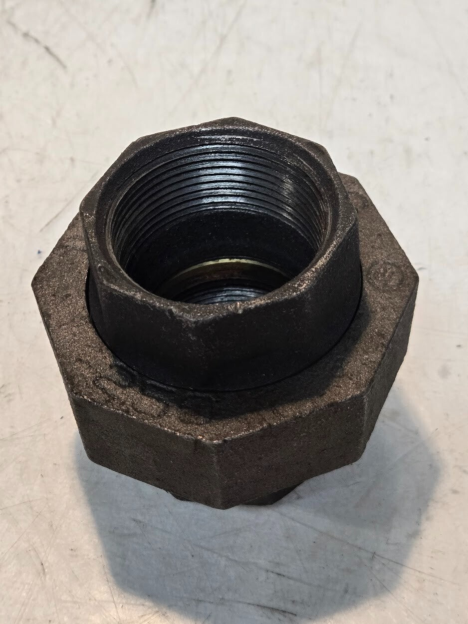 10 Quantity of Flagg 250 1-1/2 Inch Black Pipe Unions | 3-1/4" Hex Nut (10 Qty)
