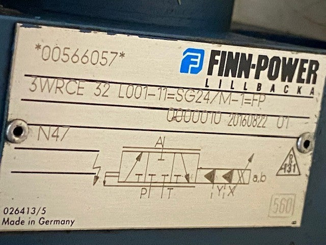 Bosch Rexroth Finn-Power Valve 00566057 | 3WRCE 32 L001-11=SG24/M-1=FP