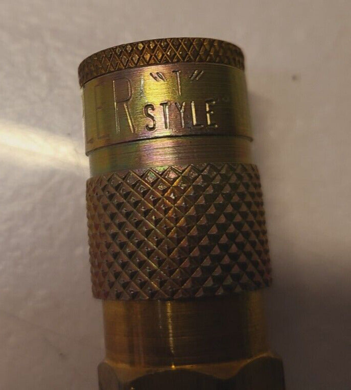 5 Qty. of Milton Kwik Change "T" Style Couplings 3/8" MNPT Brass (5 Qty)