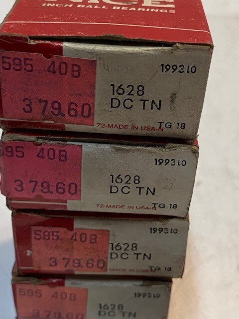 4 Quantity of NICE 1628DCTN Bearings 41mm OD 15mm Bore 13mm Thick (4 Quantity)