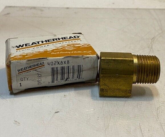Weatherhead 90 Degree 1/2" Brass Inverted Flare Elbow 402x8x8 | 21mm Thread
