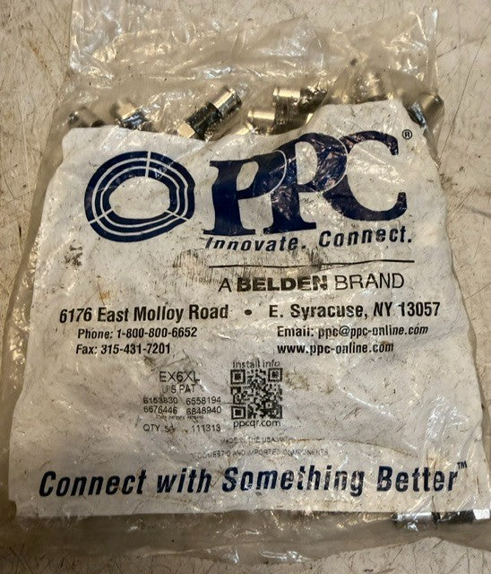 2 Quantity Bag of 50 Brelden PPC EX6XL Compression Coaxial Cable Connectors