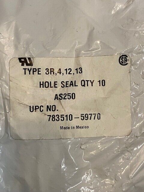 Bag of 10 Qty of Hoffman Hole Seals 59770 | AS250 | 783510-59770