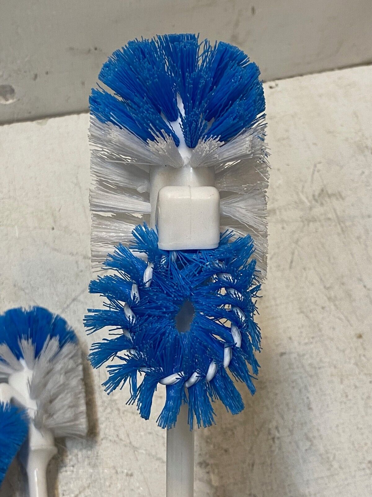 6 Quantity of Under The Rim Toilet Bowl Brush Blue & White (6 Quantity)