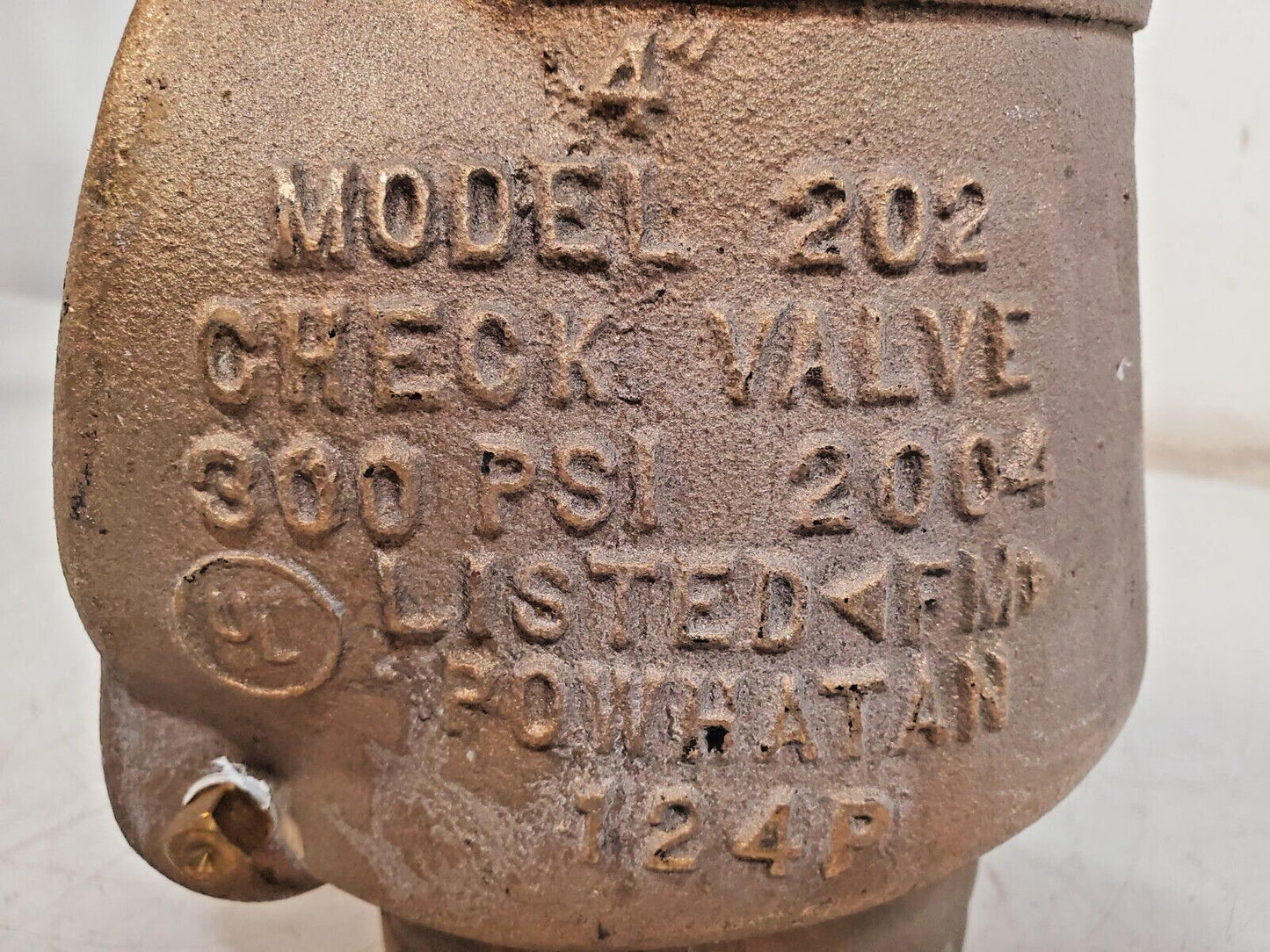 POWHATAN 4" Bronze Body Swing Check Valve Model 202 | 300PSI | Listed FM 124P