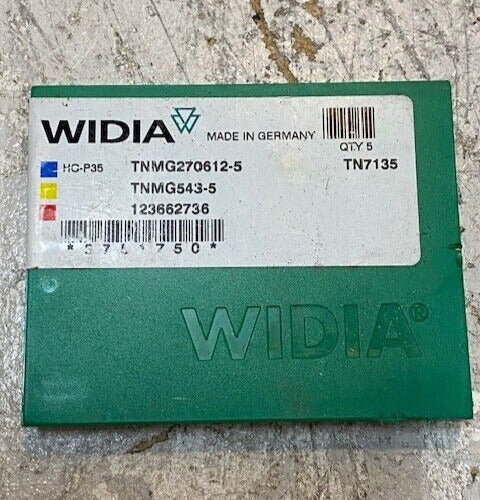 Widia Pack of 5 Carbide Inserts TN7135 | TNMG270612-5 | TNMG543-5 | 123662736