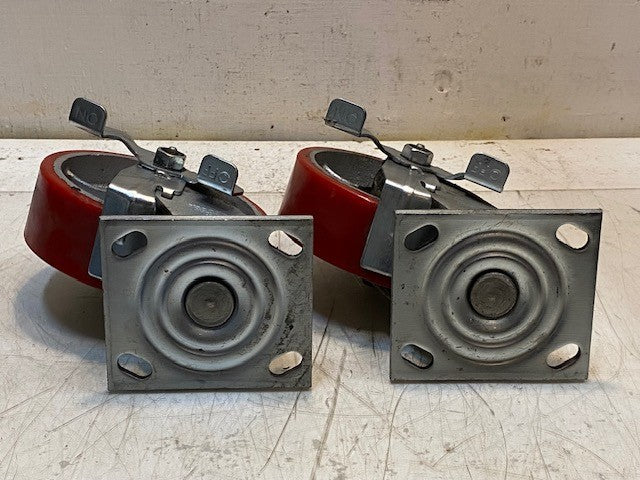 2 Quantity of Colson 6" Swivel Caster Red Wheels 6x2 (2 Quantity)