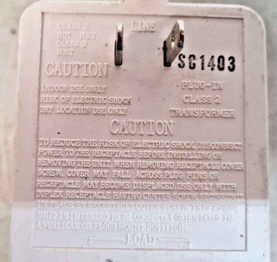 Codex  Plug In Transformer Class 2 | SEP-P/2440U | SC1403 | 120VAC 60Hz 0.48A