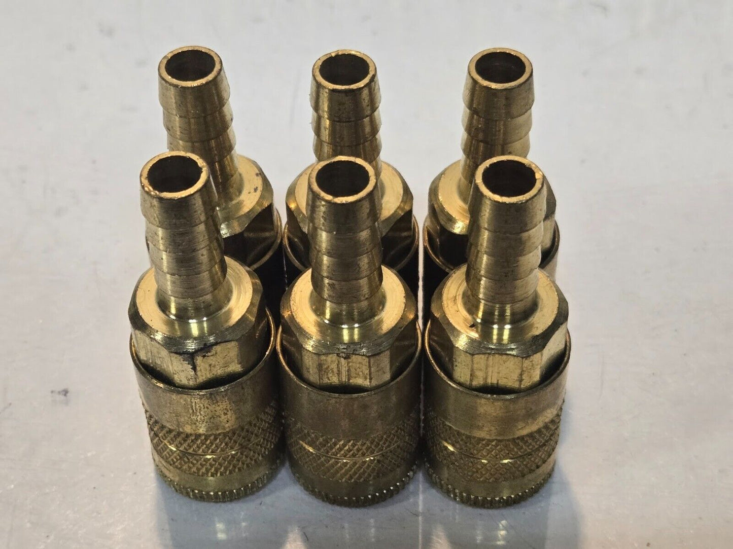 6 Quantity of 1/4" Quick Connect Fittings with 3/8" Barb Hose End (6 Quantity)