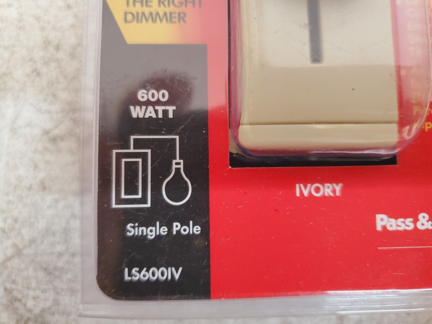 2 Quantity of Pass & Seymour Slide Dimmer Preset 600W LS600IV (2 Qty)