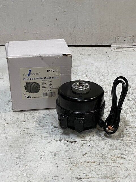 Ice Kold IK5211 Shaded Pole Cast Iron 115V 4W 1550RPM 1/4" Thrd Shaft .33AMPS