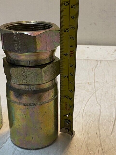2 Qty of Hydraulic Crimp Female Hose Swivel Hex Fittings 24E | 624 |5" H (2 Qty)