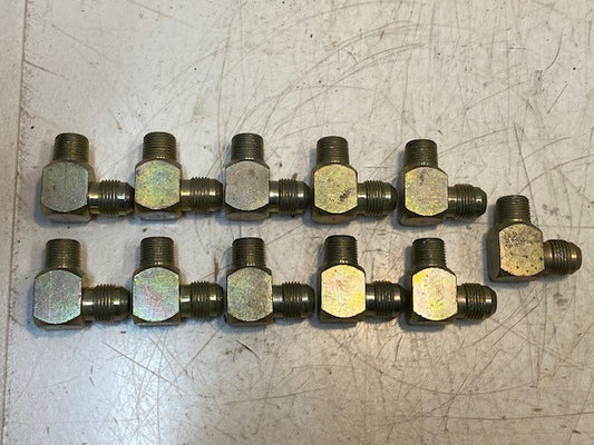11 Qty of Hydraulic 90-Degree Elbow Flare Tube Fittings 19mm Thread (11 Qty)