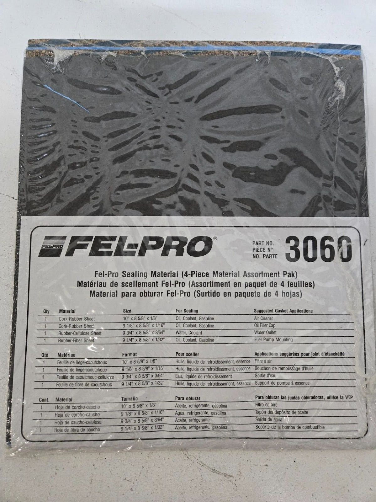 4 Quantity of Fel-Pro Sealing Materials 3060 | 017-4999-2 | 084113855702 (4 Qty)