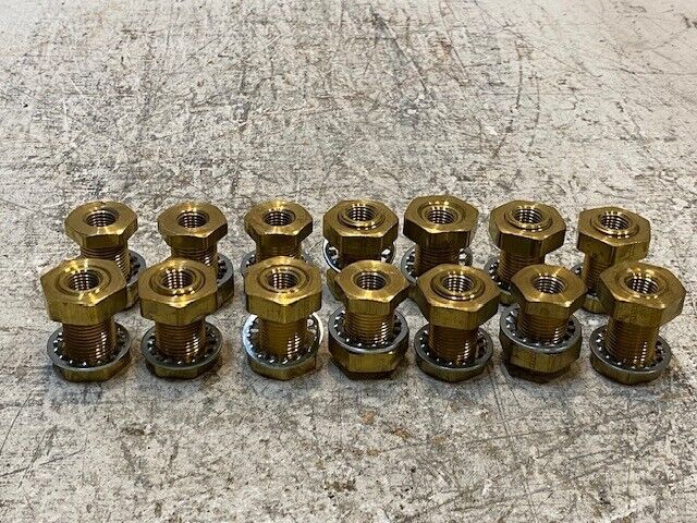 14 Quantity of Parker Brass Anchor Couplings X207ACBH-4 (14 Quantity)