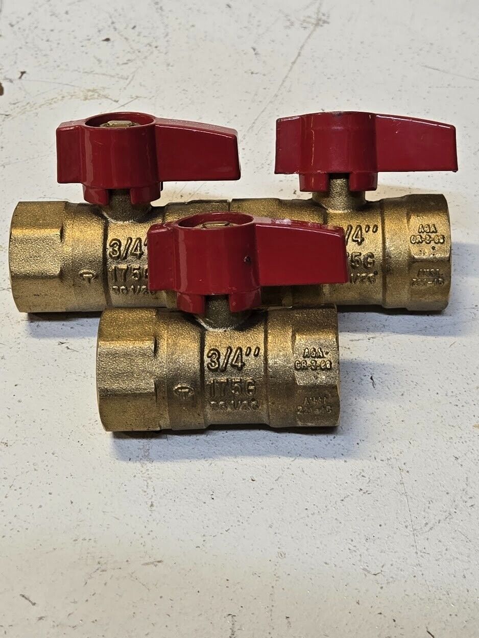 3 Quantity of GBV 3/4" Ball Valves 175G | 1333 | CGA3.16-M88 (3 Quantity)