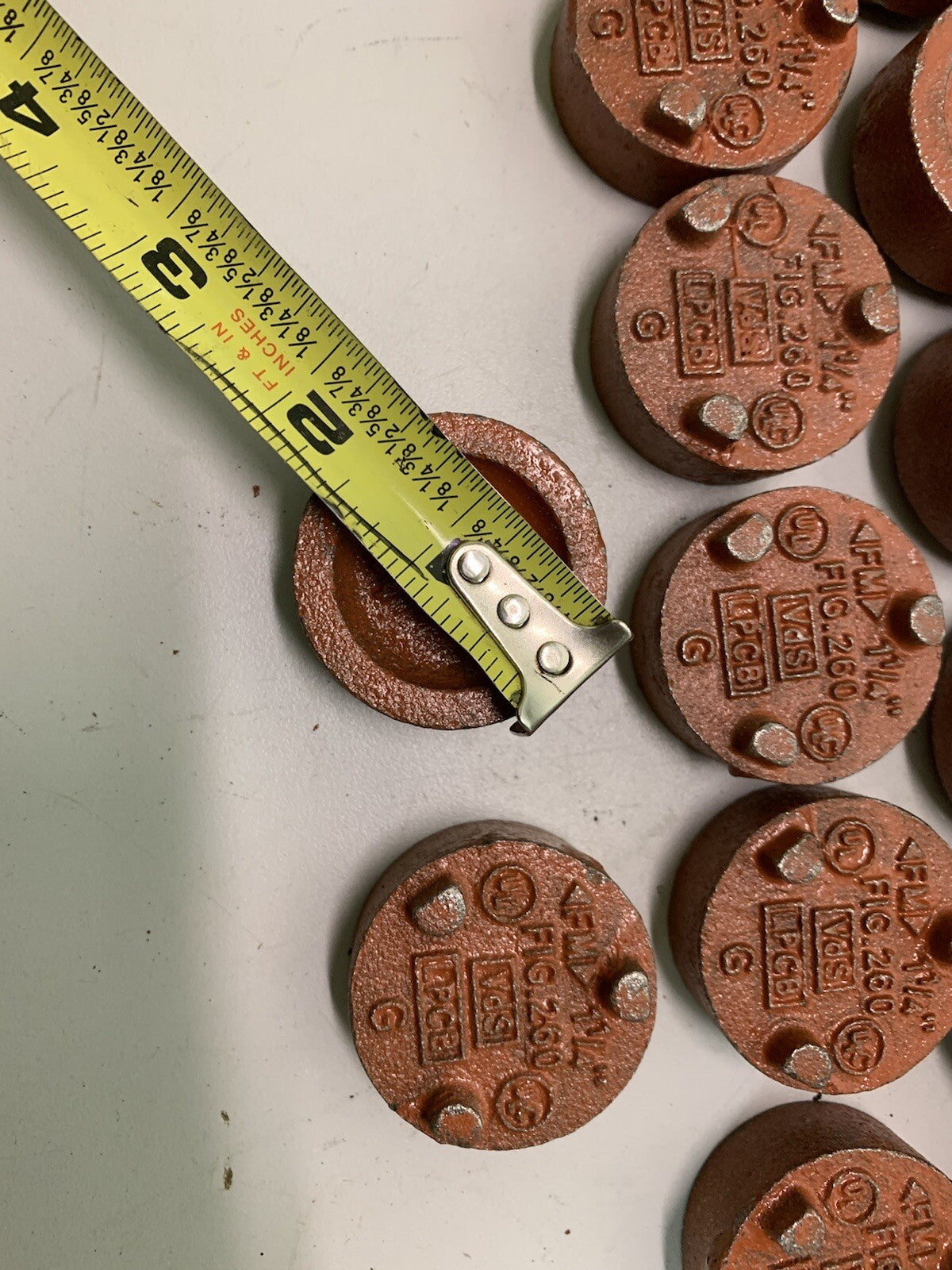 62 Pack Anvil FIG.260 Ductile Iron 1-1/4” Pipe Cap Fittings, Grooved End Orange