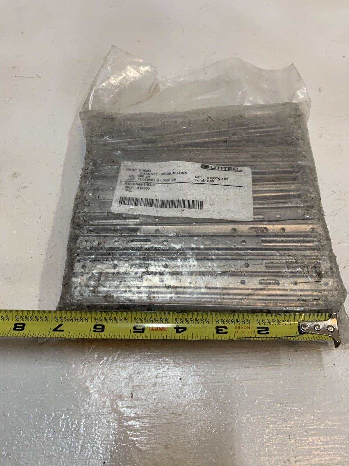 500 Pack of Utitec 218503 Channels - Medium Long 6.53 Accellent ELP C10570-183