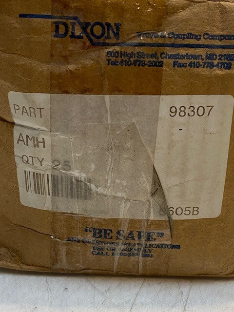 Box of 25 Dixon Air Hose End Fittings w/ Clips 98307 | 12mm Thread