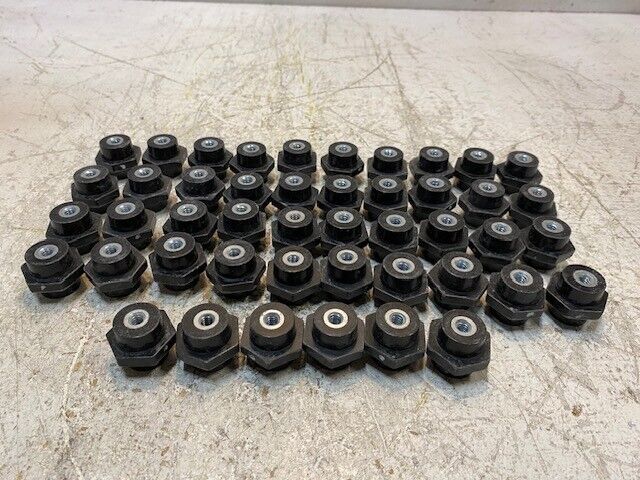 46 Quantity of Erico Black Insulators 5mm Bore 29mm OD 25mm Tall (46 Quantity)