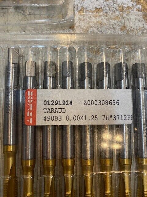 30 Qty of Armor Taraud Carbon Steel Hand Taps 8.00x1.25 | 01291914 (30 Qty)