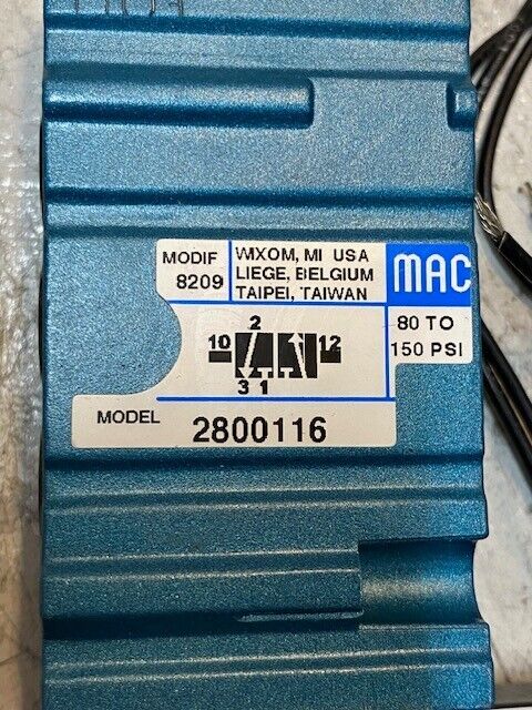 MAC Solenoid Valve GM-GGJA-1KA | 24VDC | 7.2W | 80-150Psi | 8209 | 2800116