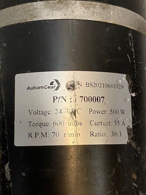 Auburn Gear Motor 700007 | BS2021060192 | 24VDC | RPM 70 r/min | Power 500W