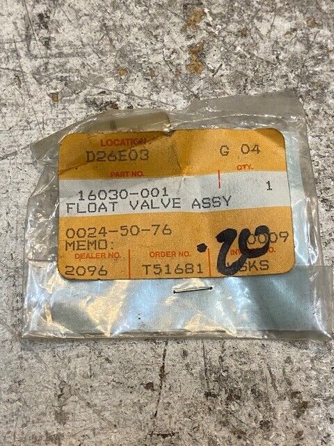 Kawasaki Float Valve Assembly 16030-001