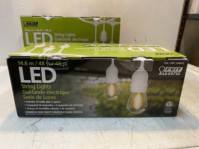 2 Qty of Feit Electric 48' LED Filament String Lights 24-Bulbs 1246612 (2 Qty)