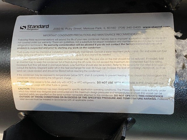 Standard Refrigeration Co. Condenser Heat Exchanger SST6530C01 | QSST200A