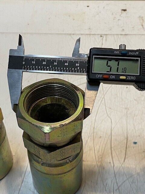 2 Qty of Hydraulic Crimp Female Hose Swivel Hex Fittings 24E | 624 |5" H (2 Qty)