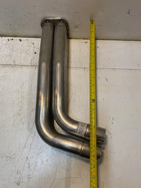 4-Pipe Exhaust Header Muffler CSP808 | 34872 | 18-1/2" Long 38mm Bore 45mm End