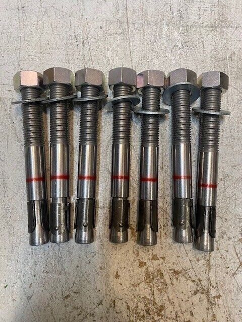 7 Quantity of 1" x 9" Wedge Anchors w/ Nuts & Washers (7 Quantity)