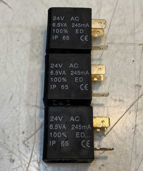 3 Quantity of CFA Solenoid Coil Valves IP-65 24V AC 6.5VA 245mA 100% ED (3 Qty)