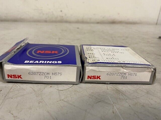 2 Quantity of NSK 6207ZZCM Roller Bearings 35x72x17mm (2 Quantity)