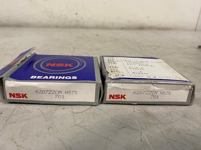 2 Quantity of NSK 6207ZZCM Roller Bearings 35x72x17mm (2 Quantity)