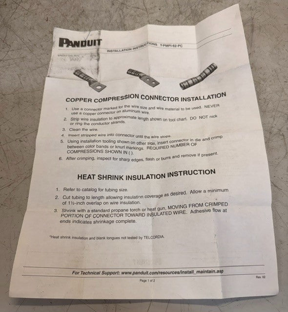 5 Count Panduit Pan-Lug Copper Compression Lugs Blank Tongue LCC500-00-6
