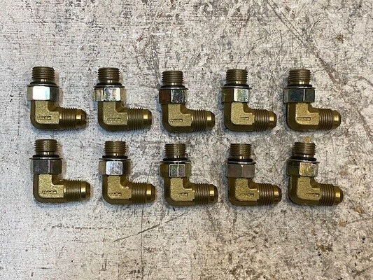 10 Quantity of Parker 90 Deg Elbow Hose Adapter Couplings 6C50X-S BP (10 Qty)