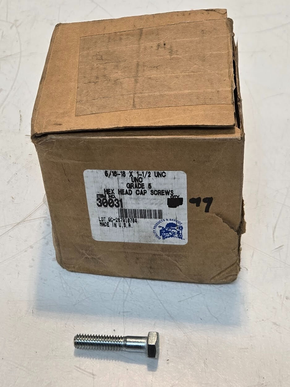 99 Quantity of 5/16-18 x 1-1/2 UNC Grade 5 Hex Cap Screws | 30031 (99 Quantity)