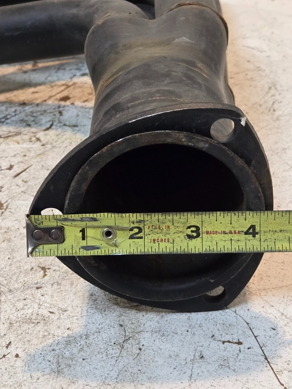 Exhaust Header 3" Outlet 4 Cylinders Long Tube 36" Overall Length 17.25" Height