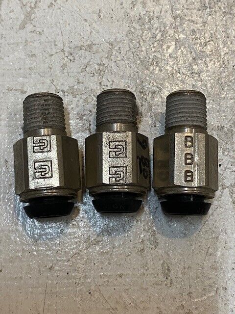 3 Quantity of Parker Male Connectors BBB 1-1/2" Long 14mm Thread End (3 Qty)