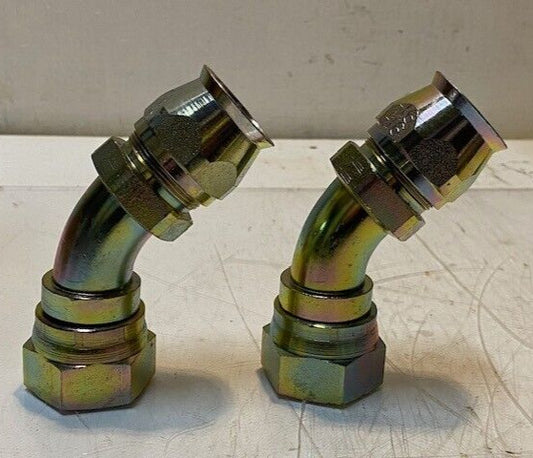 2 Quantity of A-16 Steel Hydraulic Hose Fittings 4-1/4" H 38mm Hex (2 Quantity)