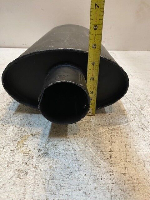 Vertical Oval Body Muffler 24" L 8-1/2" W 4-3/4" T 64mm End 59mm Smaller End