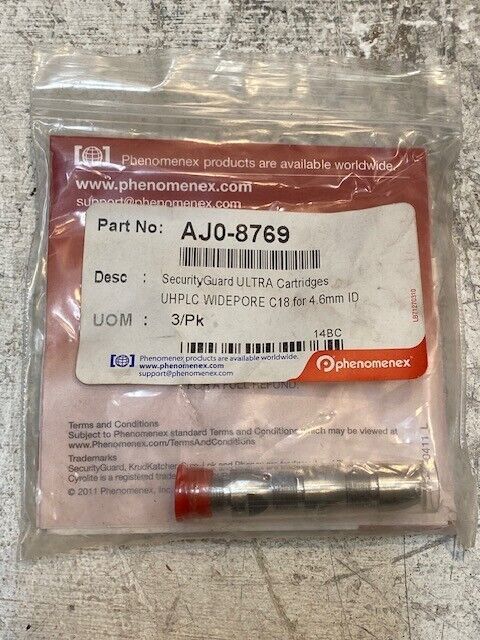 Phenomenex Security Guard Ultra Cartridges Pack of 3 UHPLC Widepore AJ0-8769