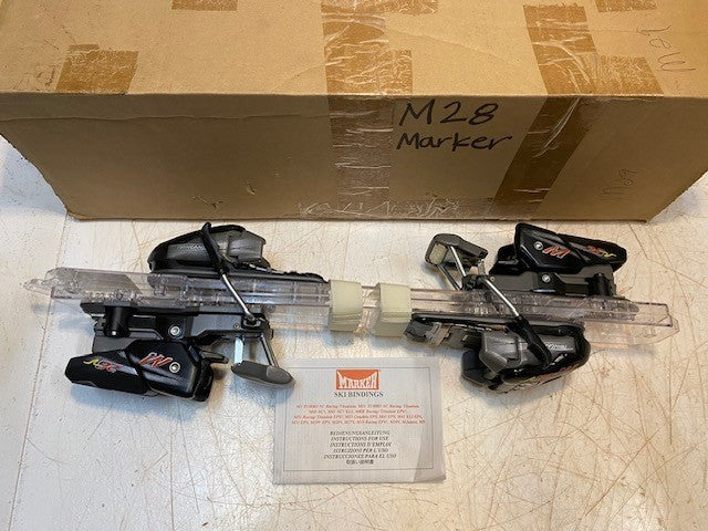 Marker M28 V-Tech Twincam Toe Ski Boot Bindings Complete Pair Black