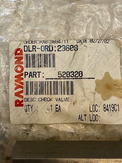 Raymond Hydraulic Flow Valve Component 520320 | 158G5732