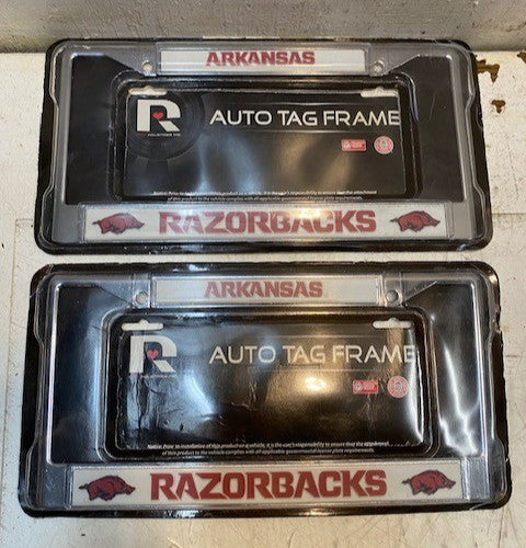 2 Quantity of Arkansas Razorbacks Chrome Metal License Frames FC360104 (2 Qty)