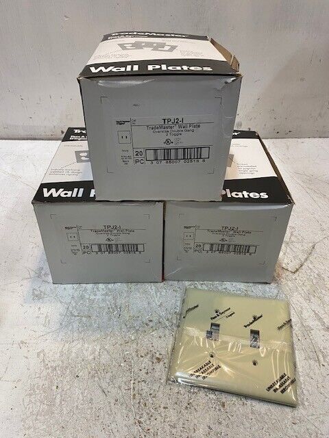 3 Boxes of 20 Quantity of Trademaster TPJ2-I Wall Plates (60 Quantity Total)